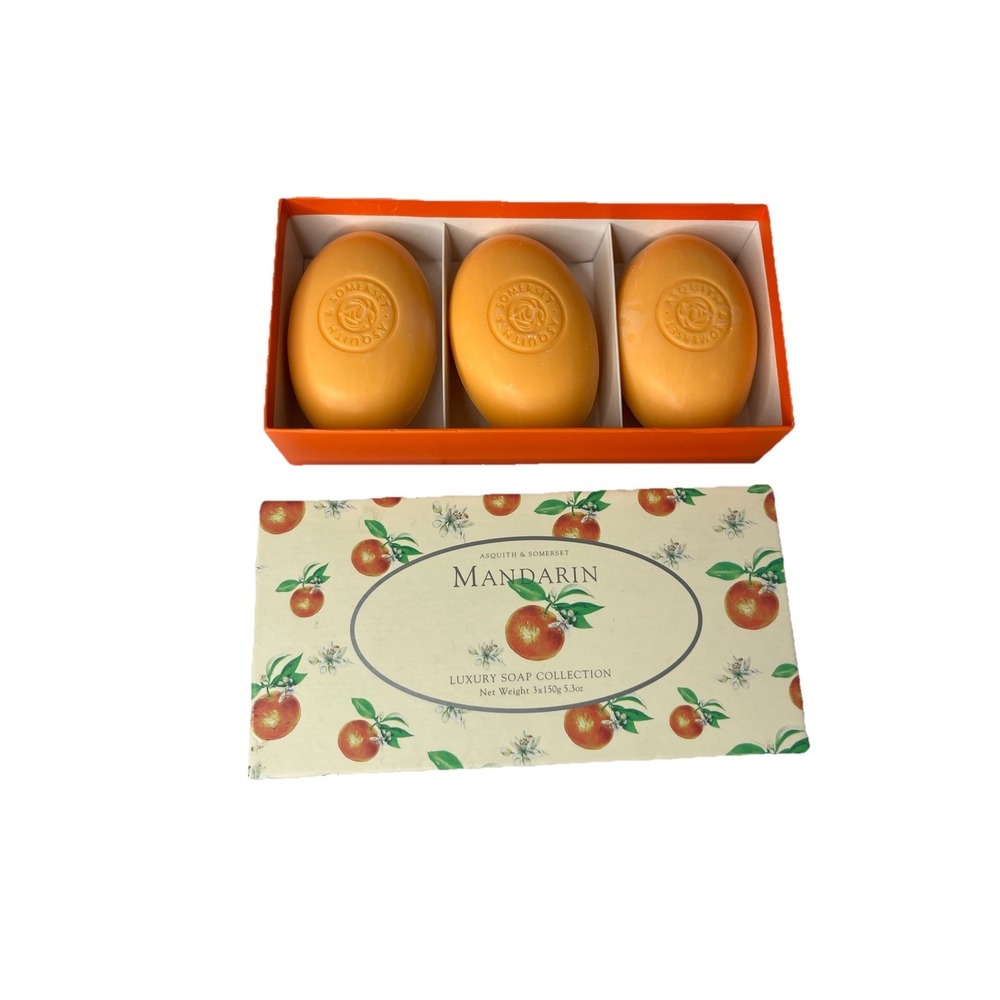 Asquith & Somerset Mandarin Bar Soap Box Set Of 3 Bars Luxury Soap Collection
